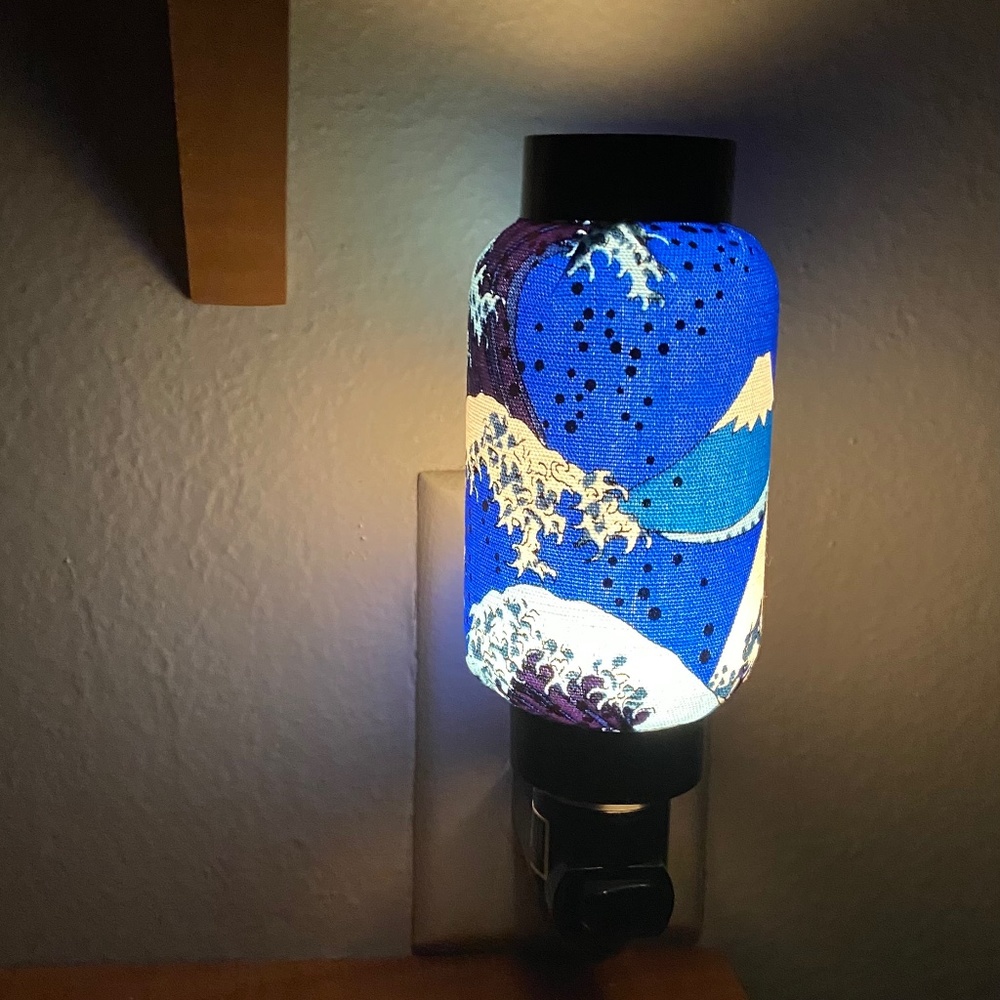 Mt.Fuji Oriental Japanese Fabric Night Light Lamp Candle Home Dec…